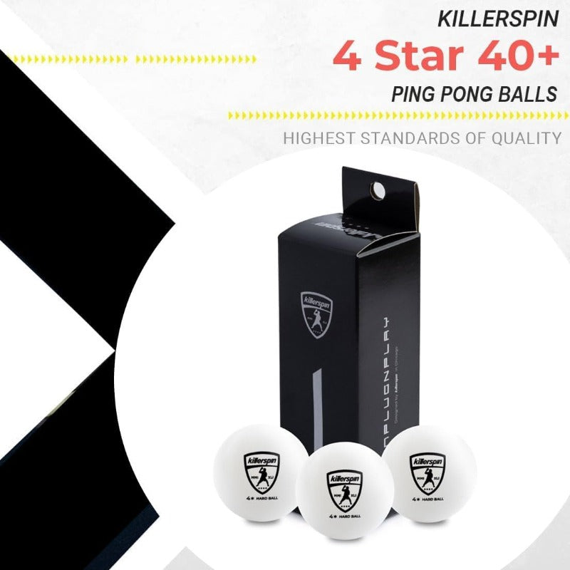 4-Star ITTF Table Tennis & Ping Pong Balls - New Standard ABS Plastic Competition Balls with 40mm Larger Size Suitable for Tournaments, Championships, Training - Durable, High-Performance for both Ping Pong and Table Tennis Games