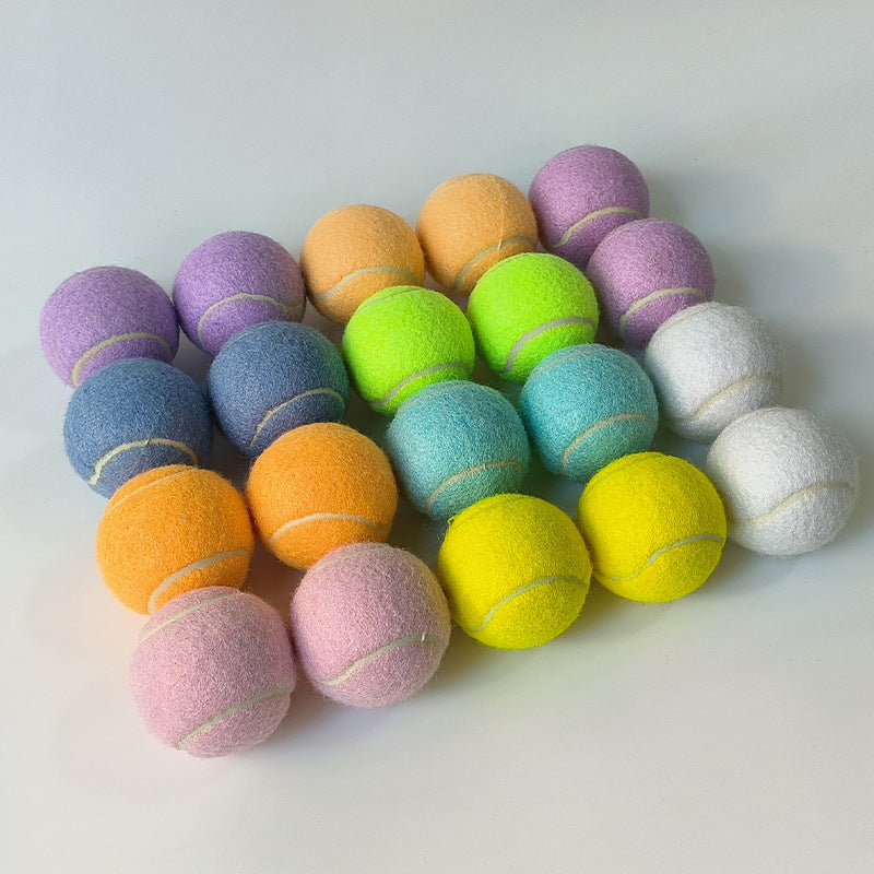 Standard Tennis Balls, Macaron Color Series Light-Colored Professional Training High-Bounce Durable Training Tennis Balls for Pets