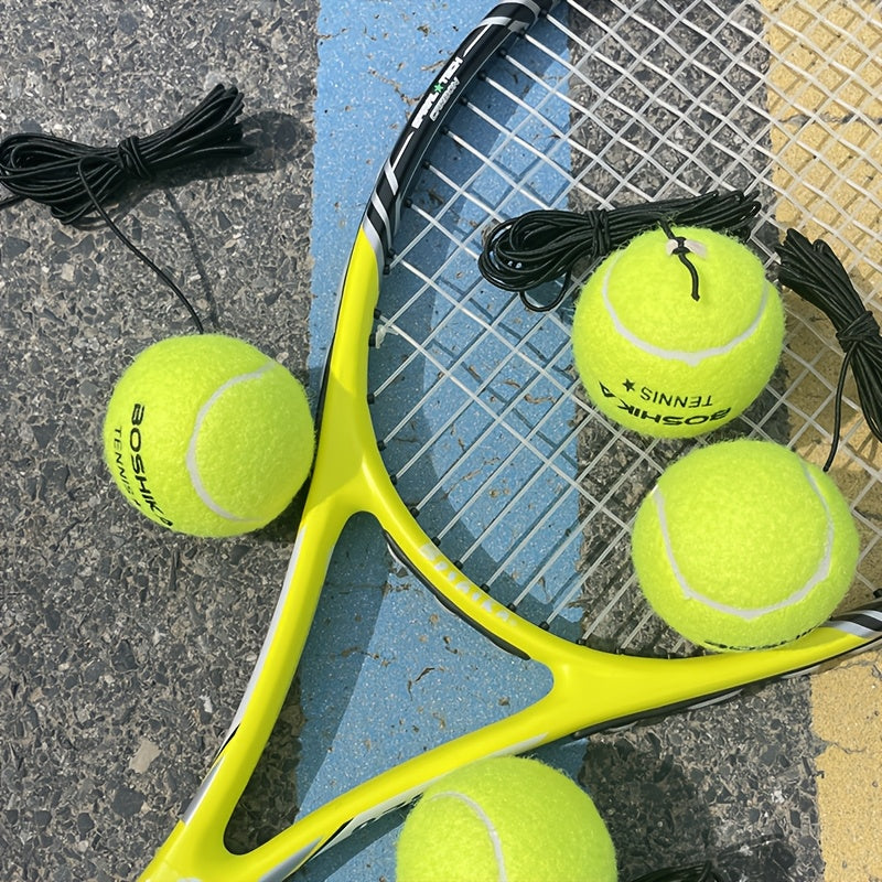 3pcs Tennis Ball with String, High-Elasticity, Durable Training Tennis Balls for Solo Workouts. Train Anytime, Anywhere. No Base Required; Can Be Tied Anywhere for On-the-go Practice. Ideal for Weekend Fitness, Daily Exercise, and Regular Workouts