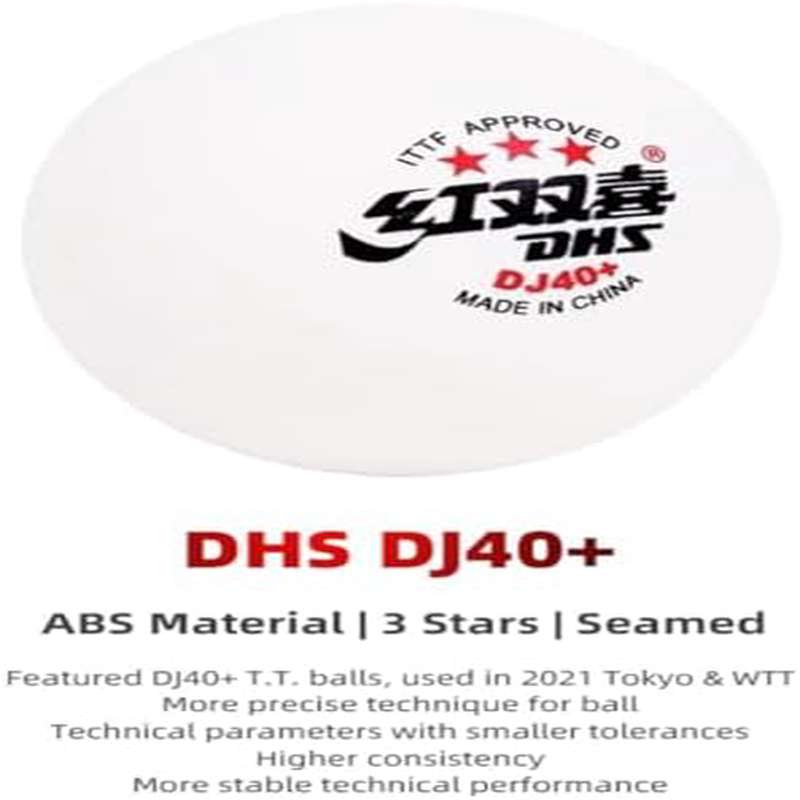 6pcs ABS New Material DJ40 3 - Star Ping Pong Balls, Professional ITTF Approved 40 Table Tennis Balls for WTT Competition, 6 - Pack