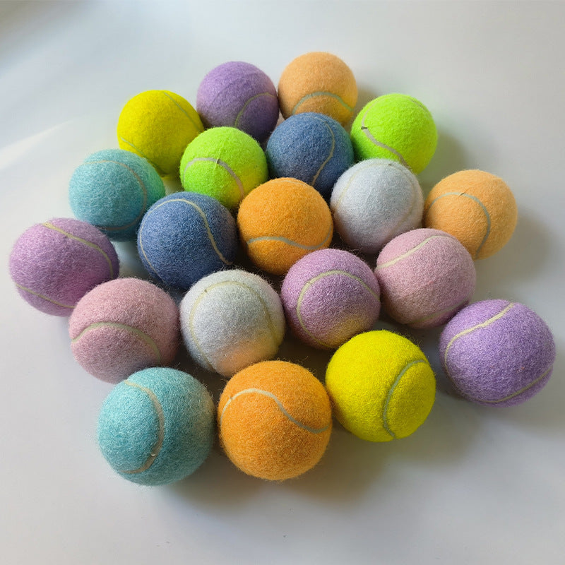 Standard Tennis Balls, Macaron Color Series Light-Colored Professional Training High-Bounce Durable Training Tennis Balls for Pets