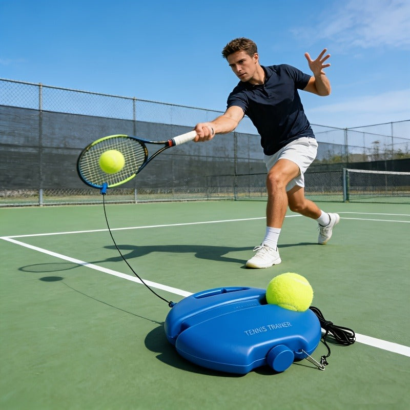 Adult Tennis Beginner Training Equipment, Tennis Ball with Rope Rebound, Outdoor Sports Tennis Single Training, Sand Stone Water Filling Base Stable Ground Non-Moving, Holiday Gift for Friends, Lovers
