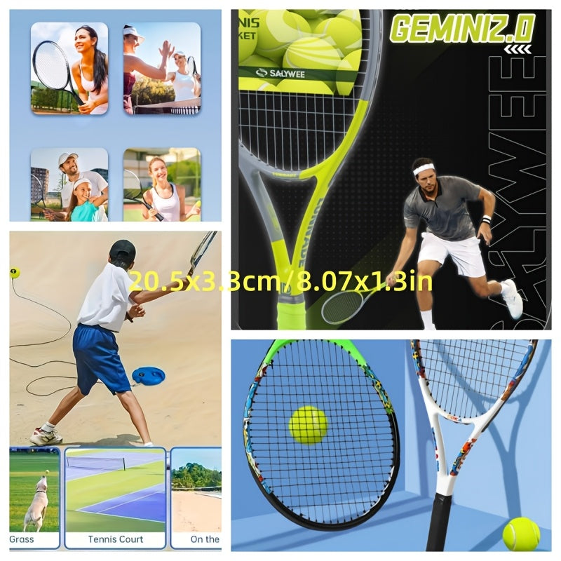 Adult Tennis Beginner Training Equipment, Tennis Ball with Rope Rebound, Outdoor Sports Tennis Single Training, Sand Stone Water Filling Base Stable Ground Non-Moving, Holiday Gift for Friends, Lovers