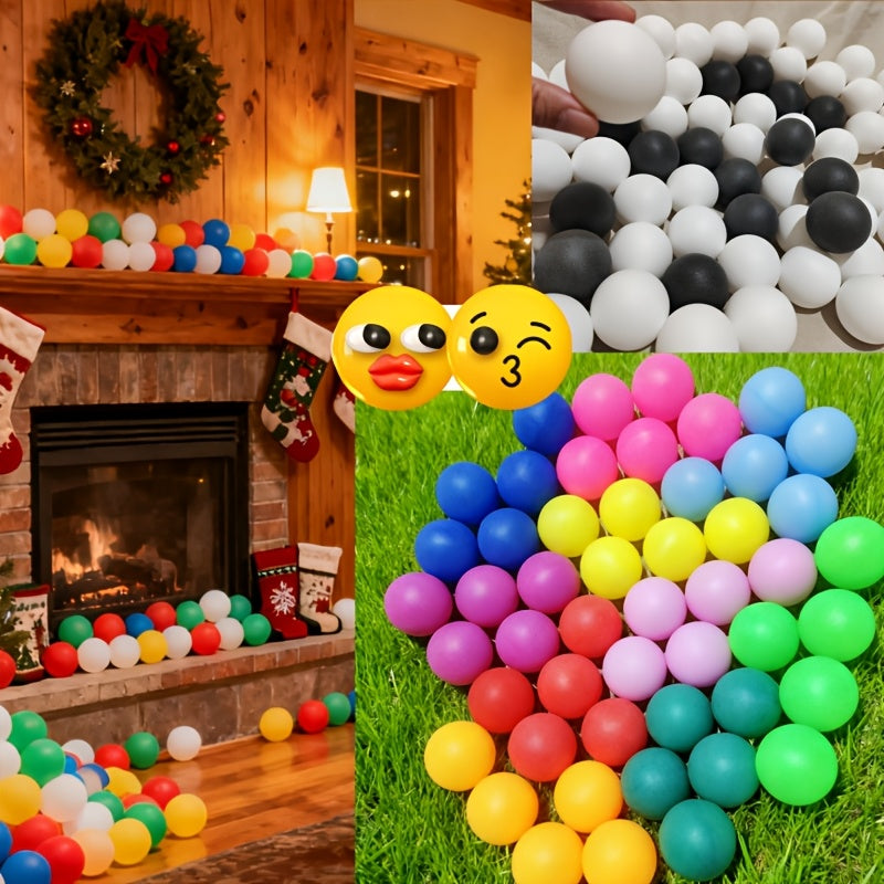 50\u002F15pcs of White Or Colorful Ping Pong Balls Suitable for Pets, Available in Multicolor Or White Plastic for Table Tennis, Perfect for Christmas Decorations, 40Mm Washable Colored, Black And White Ping Pong Balls Ideal for Art Projects