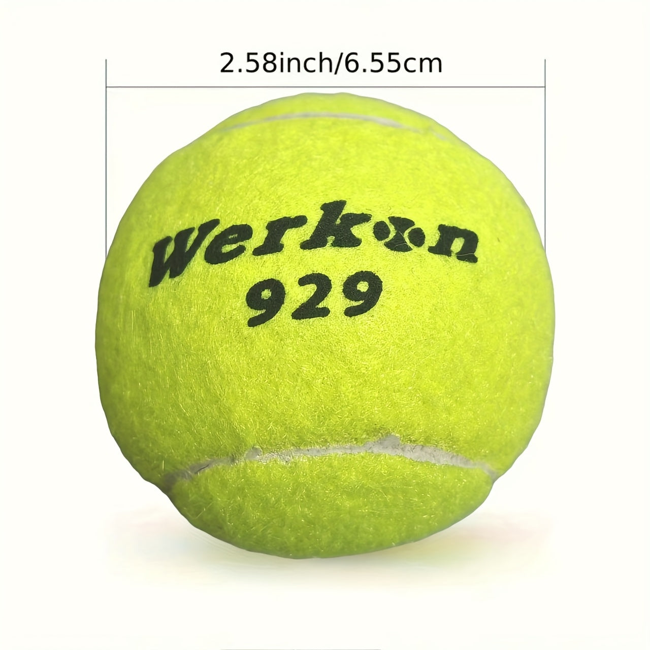 3pcs WERKON Durable High-Elasticity Tennis Balls for Training & Competition, Individually Wrapped, Fluorescent Yellow\u002FYellow, ITF for Advanced Play