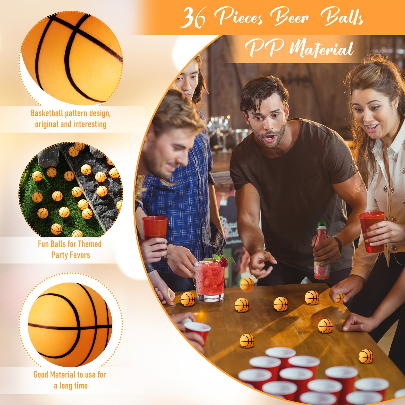36pcs Table Tennis Balls 40mm Sport Theme Indoor Outdoor Games for Party Decoration Crafts Halloween Christmas Gifts, Holiday Crafts, Sporty Design, Playful Decor, Lightweight Material, Durable Plastic, Party Planners, Event Organizers