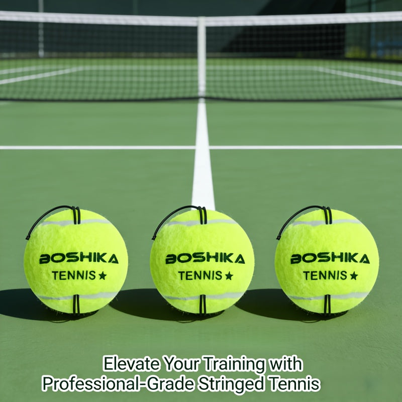 3pcs Tennis Ball with String, High-Elasticity, Durable Training Tennis Balls for Solo Workouts. Train Anytime, Anywhere. No Base Required; Can Be Tied Anywhere for On-the-go Practice. Ideal for Weekend Fitness, Daily Exercise, and Regular Workouts