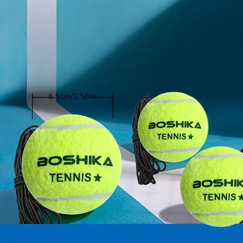 3pcs Tennis Ball with String, High-Elasticity, Durable Training Tennis Balls for Solo Workouts. Train Anytime, Anywhere. No Base Required; Can Be Tied Anywhere for On-the-go Practice. Ideal for Weekend Fitness, Daily Exercise, and Regular Workouts