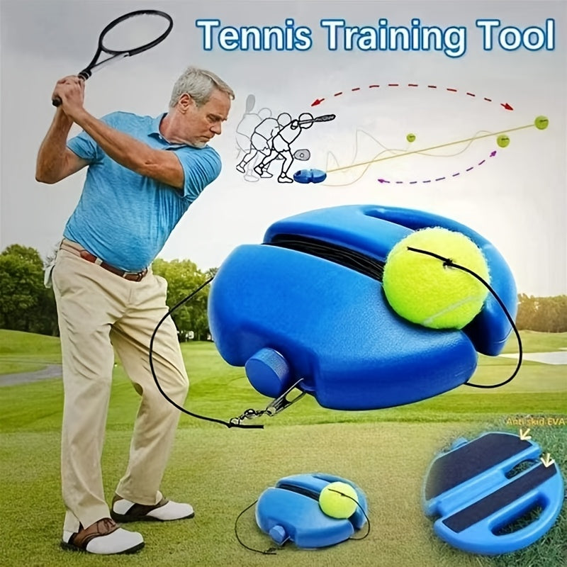 Adult Tennis Beginner Training Equipment, Tennis Ball with Rope Rebound, Outdoor Sports Tennis Single Training, Sand Stone Water Filling Base Stable Ground Non-Moving, Holiday Gift for Friends, Lovers